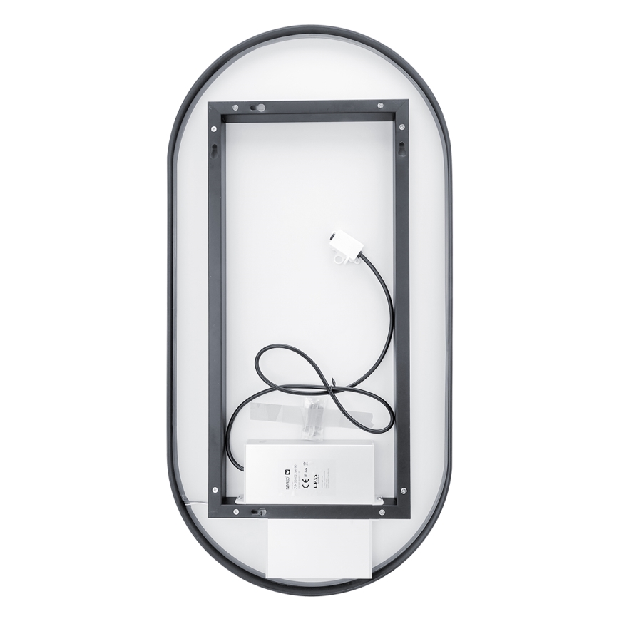 NIMCO ZPC 32002LVX-90 - LED Stmievateľné kúpeľňové podsvietené zrkadlo LED/25W/230V 3000-6500K 80x40 cm matná čierna  IP44