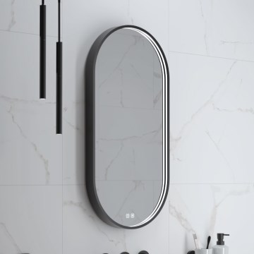 NIMCO ZPC 32002LVX-90 - LED stmievateľné podsvietené kúpeľňové zrkadlo LED/25W/230V 3000-6500K 80x40 cm matná čierna IP44