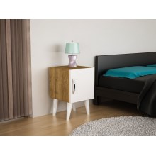 Nočný stolík BELLINI 55x35 cm biela/hnedá