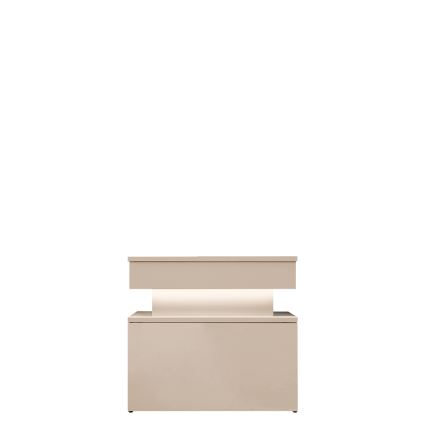 Nočný stolík GLOSSA s LED osvetlením 55x51 cm, béžový