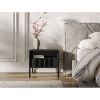 Nočný stolík LUE čierny