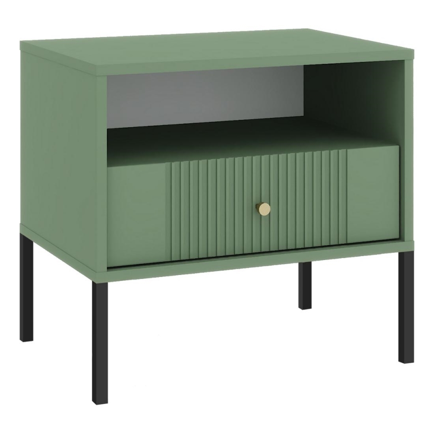 Nočný stolík LUE zelená/čierna