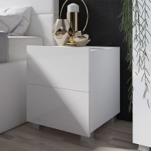 Nočný stolík PAVO 45x40 cm lesklá biela