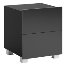 Nočný stolík PAVO 45x40 cm lesklá čierna/matná čierna