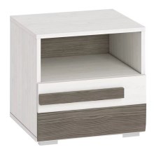 Nočný stolík SARPA 45x46 cm biela/hnedá