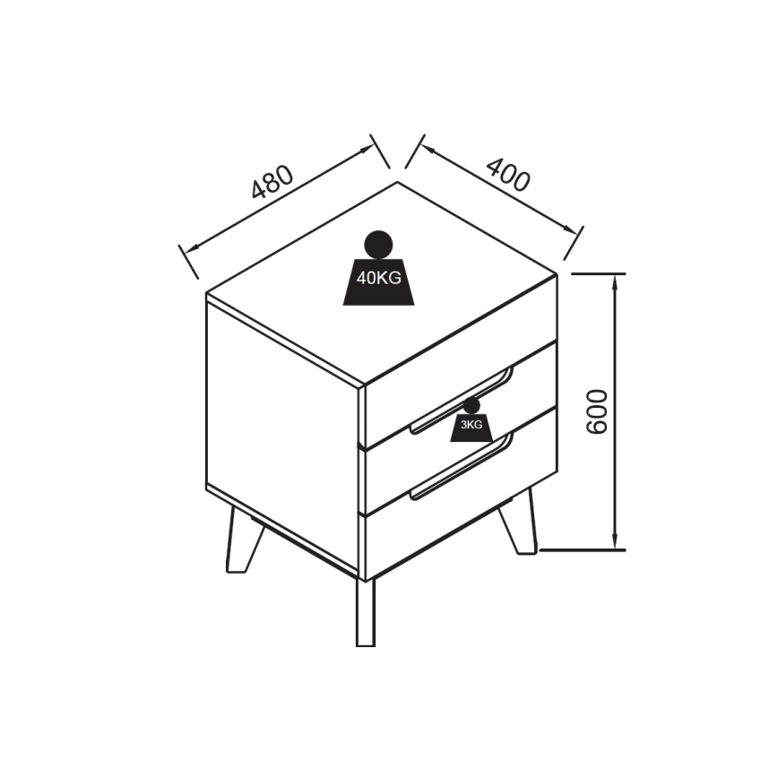 Nočný stolík SINIRA biely