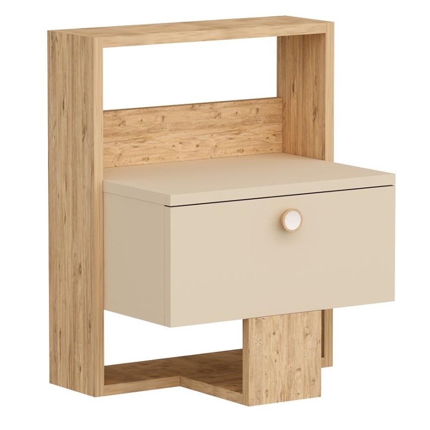 Nočný stolík SNEKER 60x48,6 cm béžová/borovica atlantic