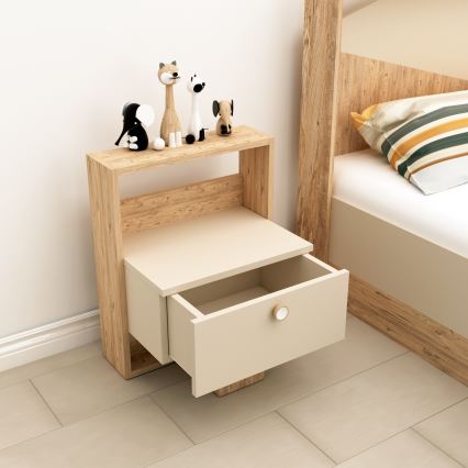 Nočný stolík SNEKER 60x48,6 cm béžová/borovica atlantic