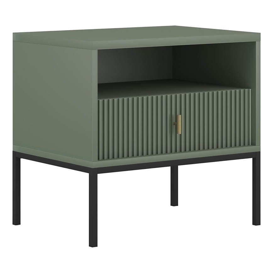 Nočný stolík SUE zelená/čierna