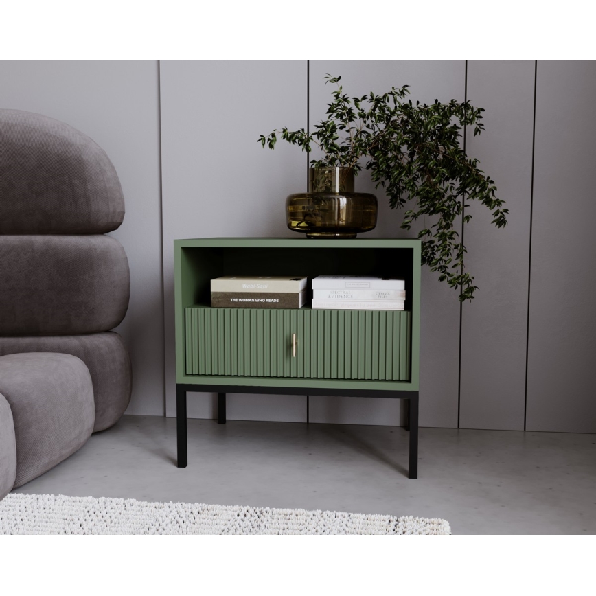 Nočný stolík SUE zelená/čierna