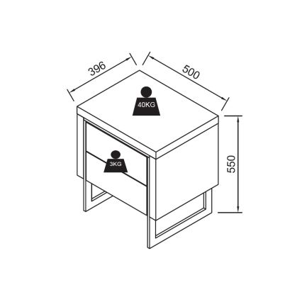 Nočný stolík ZARINE dub