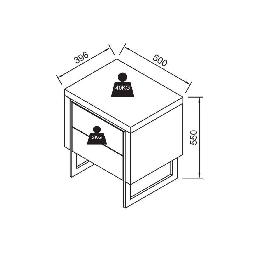 Nočný stolík ZARINE dub