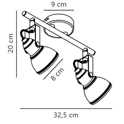 Nordlux - Bodové svietidlo ASLAK 2xGU10/35W/230V biela