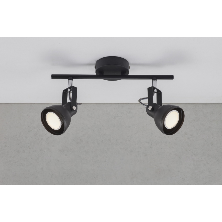 Nordlux - Bodové svietidlo ASLAK 2xGU10/35W/230V čierna