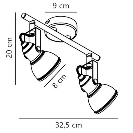 Nordlux - Bodové svietidlo ASLAK 2xGU10/35W/230V čierna
