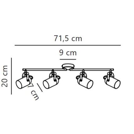 Nordlux - Bodové svietidlo LOTUS 4xE14/40W/230V