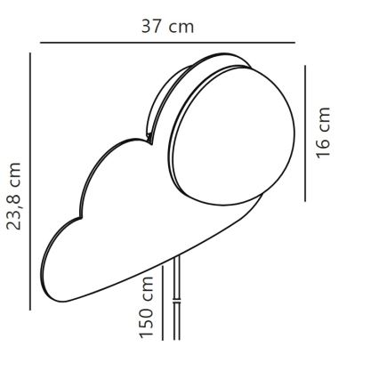 Nordlux - Detské nástenné svietidlo SKYKU CLOUD 1xE14/25W/230V mrak
