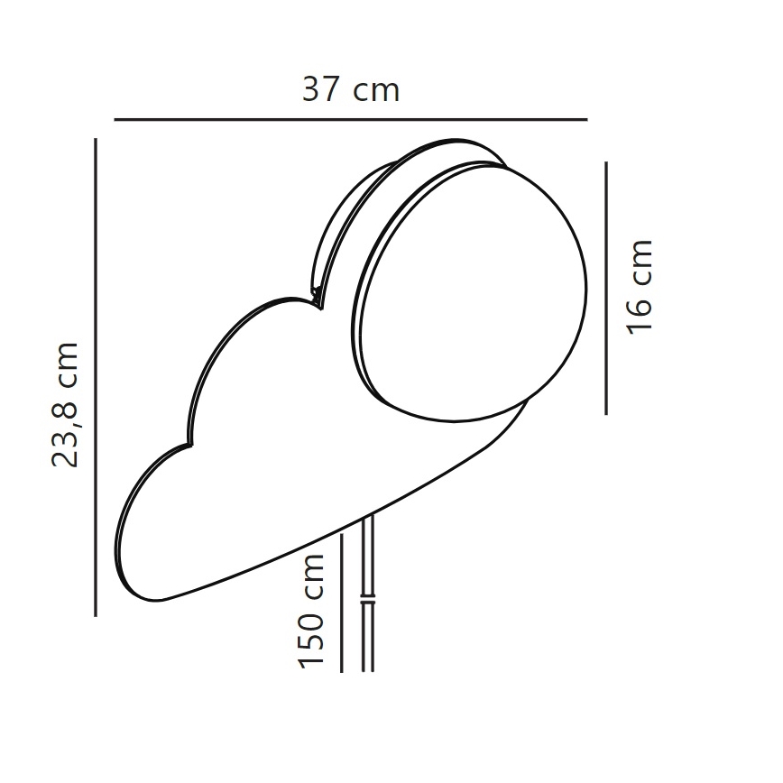 Nordlux - Detské nástenné svietidlo SKYKU CLOUD 1xE14/25W/230V mrak
