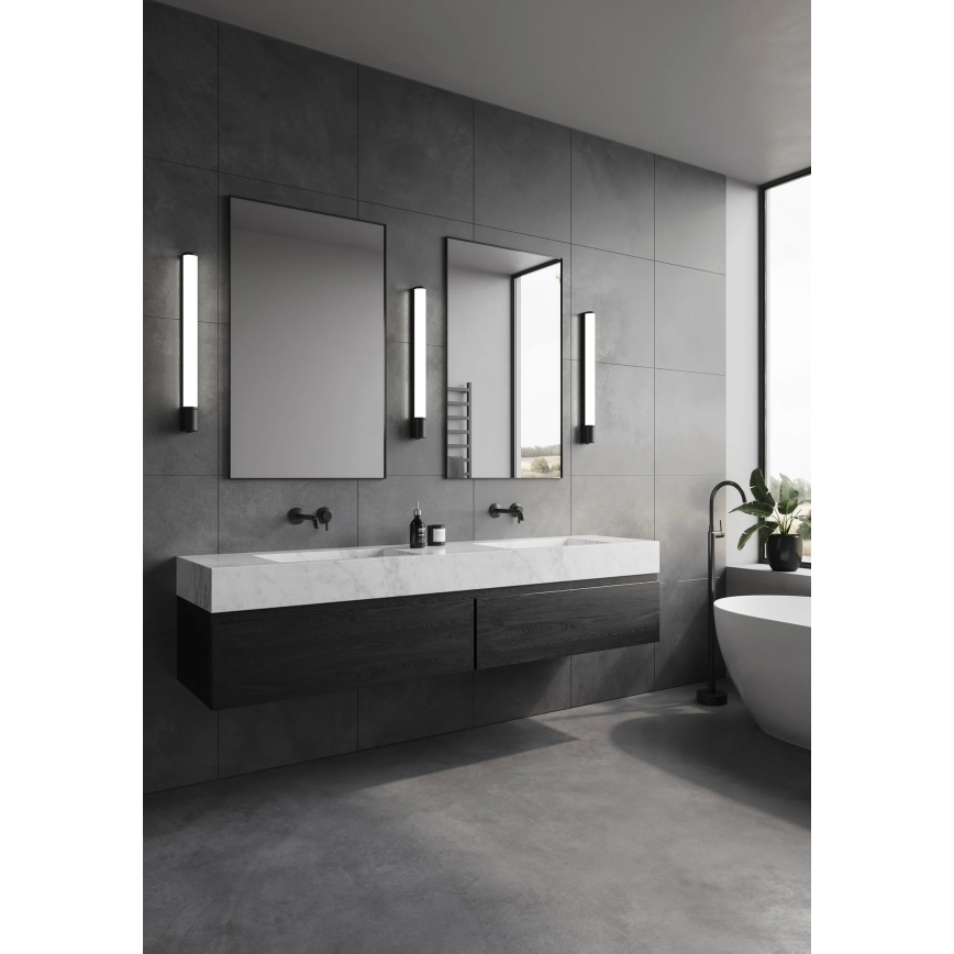 Nordlux - LED osvetlenie zrkadla do kúpeľne so zásuvkou MALAIKA LED/15W/230V IP44 68,4 cm čierna