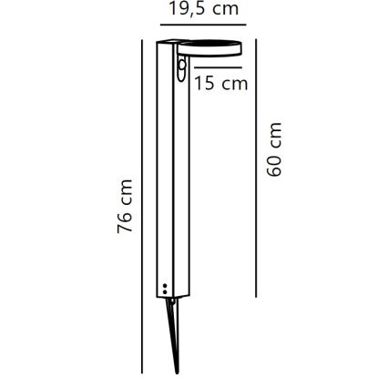 Nordlux - LED Solárna lampa so senzorom RICA LED/5W/3,7V IP44