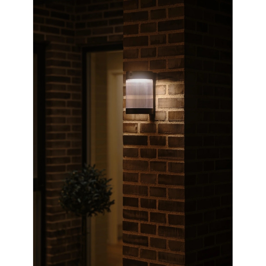Nordlux - LED Solárne nástenné svietidlo so senzorom COUPAR LED/3,2W/5V 3000K IP44 čierna