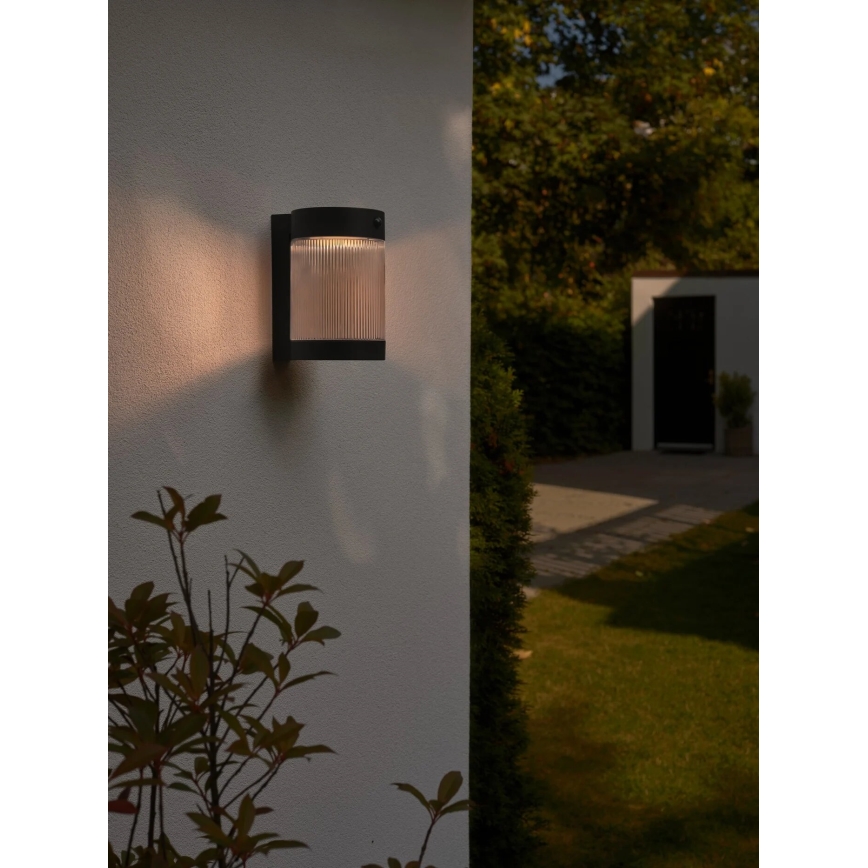 Nordlux - LED Solárne nástenné svietidlo so senzorom COUPAR LED/3,2W/5V 3000K IP44 čierna
