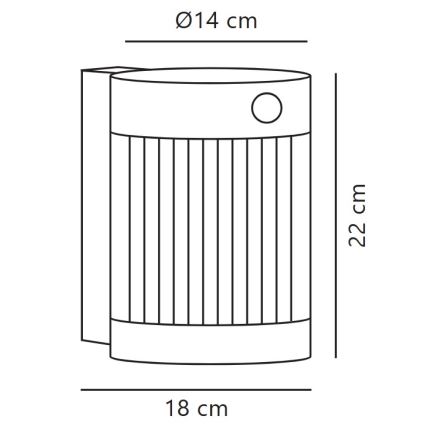 Nordlux - LED Solárne nástenné svietidlo so senzorom COUPAR LED/3,2W/5V 3000K IP44 čierna