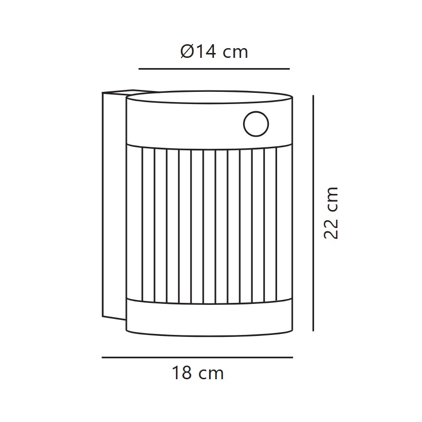 Nordlux - LED Solárne nástenné svietidlo so senzorom COUPAR LED/3,2W/5V 3000K IP44 čierna