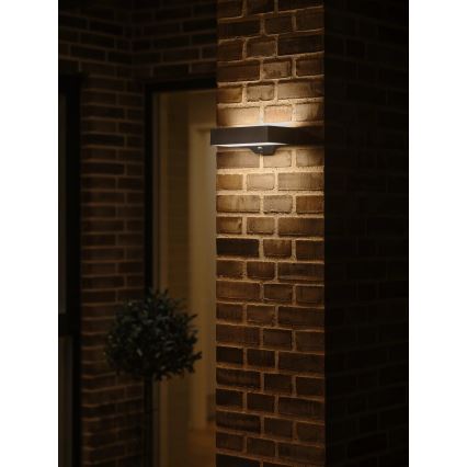 Nordlux - LED solárne nástenné svietidlo so senzorom MONAY LED/5W/5V 3000K IP44 2000 mAh čierna