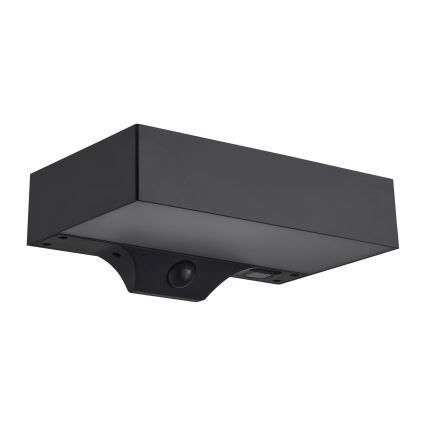 Nordlux - LED solárne nástenné svietidlo so senzorom MONAY LED/5W/5V 3000K IP44 2000 mAh čierna