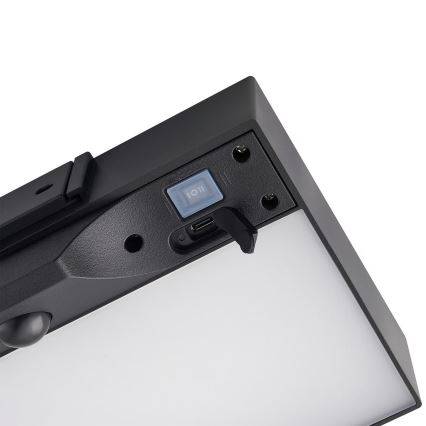Nordlux - LED solárne nástenné svietidlo so senzorom MONAY LED/5W/5V 3000K IP44 2000 mAh čierna