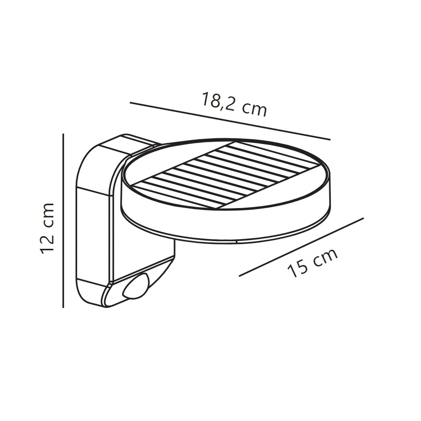 Nordlux - LED solárne nástenné svietidlo so senzorom RICA LED/5W/3,7V IP44 2200 mAh okrúhle