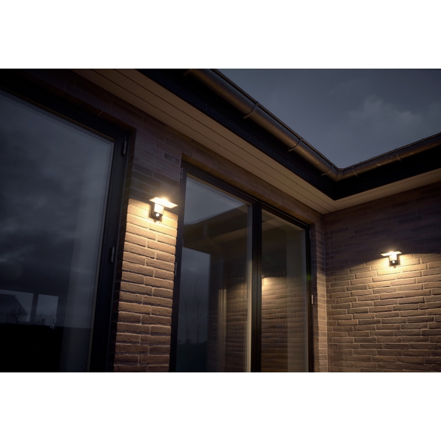 Nordlux - LED solárne nástenné svietidlo so senzorom RICA LED/5W/3,7V IP44 2200 mAh hranaté