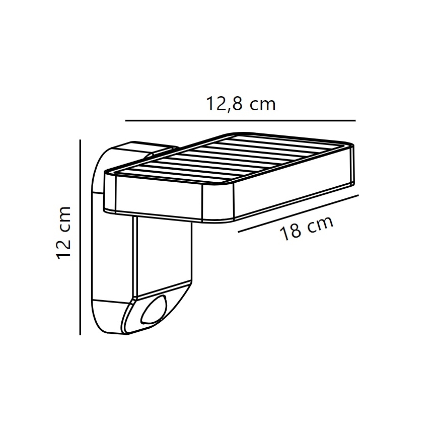 Nordlux - LED solárne nástenné svietidlo so senzorom RICA LED/5W/3,7V IP44 2200 mAh hranaté