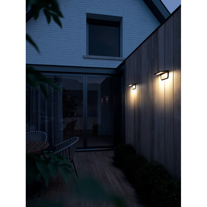 Nordlux - LED Solárne nástenné svietidlo so senzorom AGENA LED/5W/3,7V IP44 2200 mAh