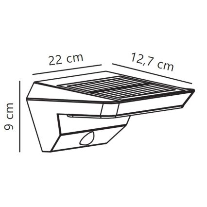Nordlux - LED Solárne nástenné svietidlo so senzorom AGENA LED/5W/3,7V IP44 2200 mAh