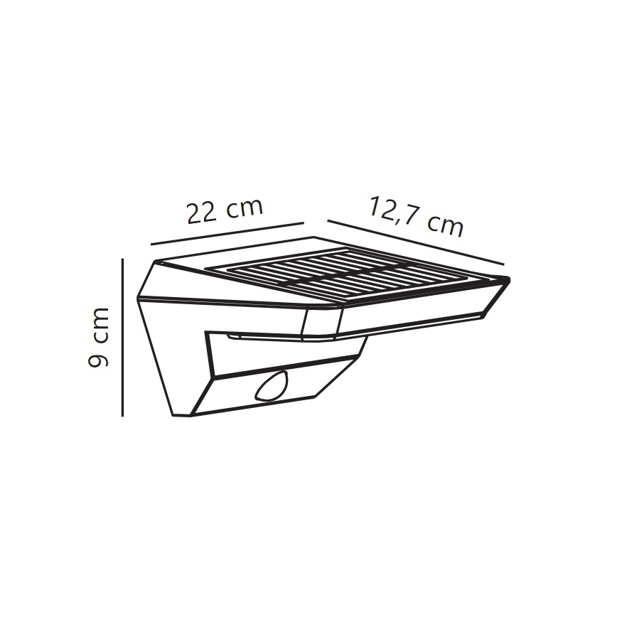 Nordlux - LED Solárne nástenné svietidlo so senzorom AGENA LED/5W/3,7V IP44 2200 mAh