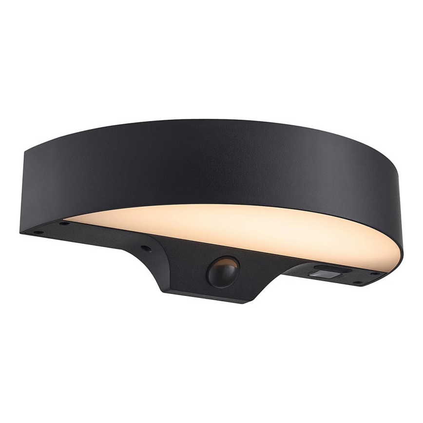 Nordlux - LED Solárne nástenné svietidlo so senzorom MONAY LED/5W/5V 3000K IP44 čierna