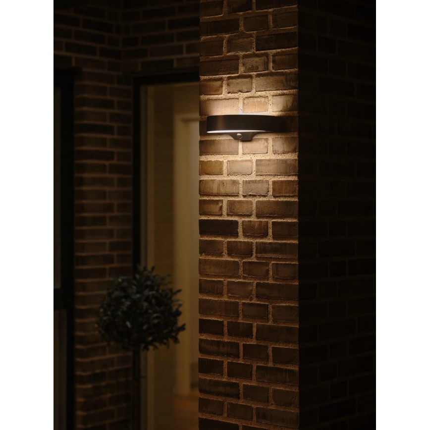 Nordlux - LED Solárne nástenné svietidlo so senzorom MONAY LED/5W/5V 3000K IP44 čierna