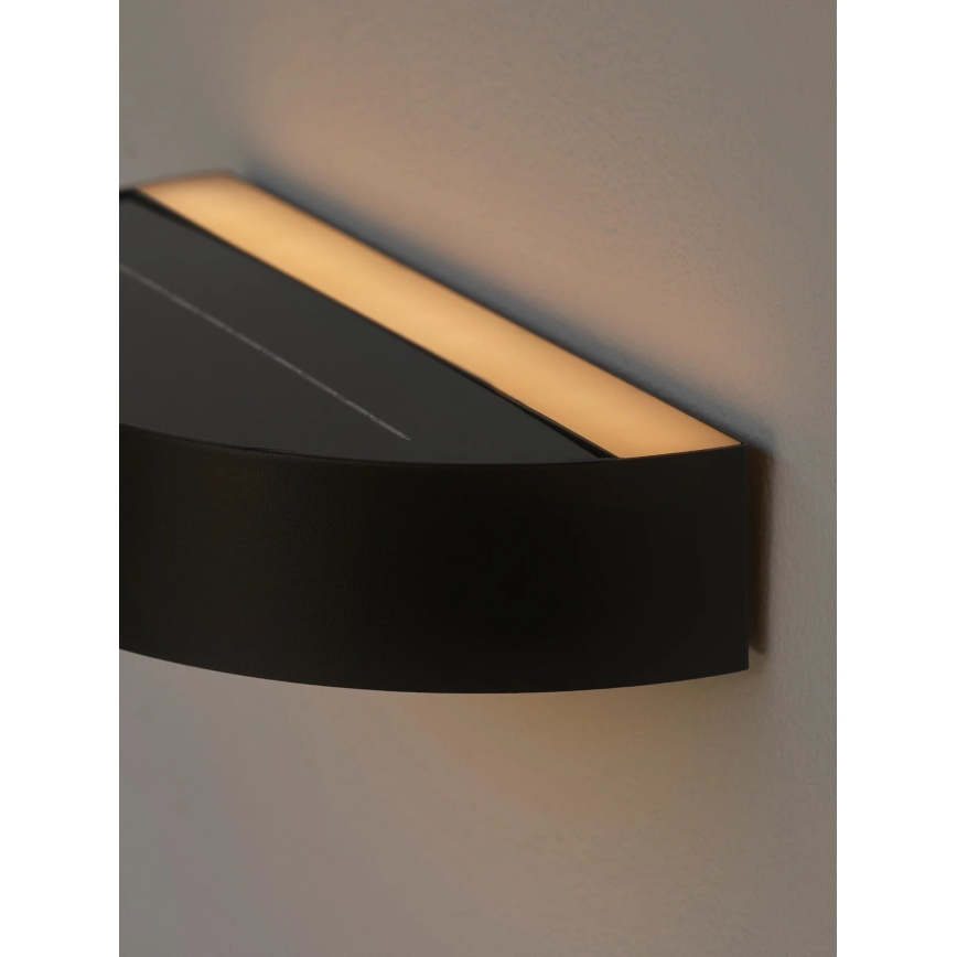 Nordlux - LED Solárne nástenné svietidlo so senzorom MONAY LED/5W/5V 3000K IP44 čierna