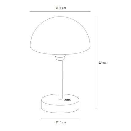 Nordlux - LED Stmievateľná nabíjacia vonkajšia stolná lampa ELLEN LED/2,8W/3,7V IP44 čierna