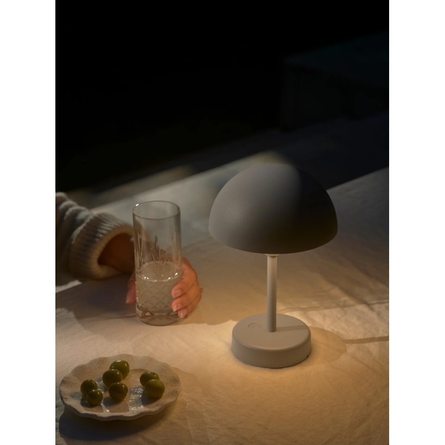 Nordlux - stmievateľná nabíjateľná vonkajšia stolová lampa ELLEN LED/2,8W/3,7V 2200 mAh IP44 sivá