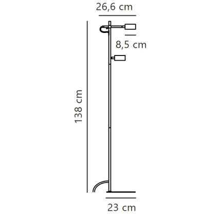 Nordlux - LED Stmievateľná stojacia lampa CLYDE 2xLED/4W/230V