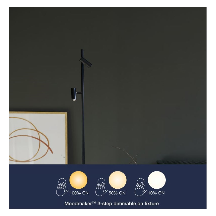 Nordlux - LED Stmievateľná dotyková stojacia lampa OMARI 2xLED/3,2W/230V čierna