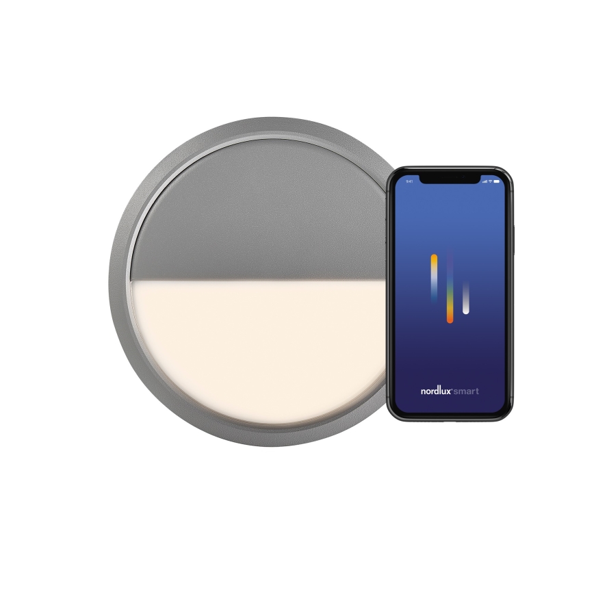 Nordlux - LED Stmievateľné vonkajšie nástenné svietidlo AVA SMART LED/9,5W/230V 2700K IP54 šedá