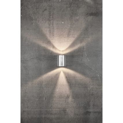 Nordlux - LED Vonkajšie nástenné svietidlo CANTO 2xLED/6W/230V IP44 strieborná