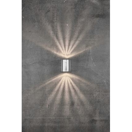 Nordlux - LED Vonkajšie nástenné svietidlo CANTO 2xLED/6W/230V IP44 strieborná