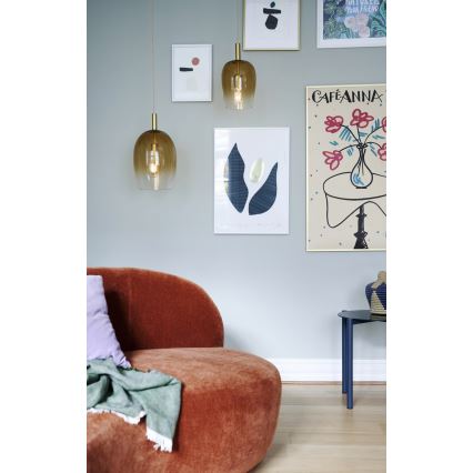 Nordlux - Luster na lane UMA 1xE27/40W/230V pr. 18 cm hnedá/dymová