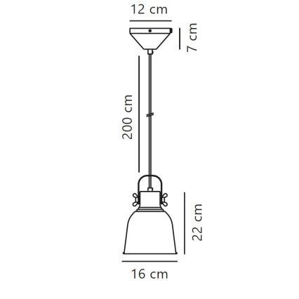 Nordlux - Luster na lanku ADRIAN 1xE27/25W/230V pr. 16 cm antracit