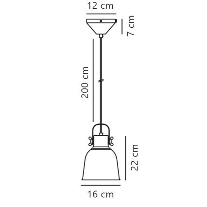 Nordlux - Luster na lanku ADRIAN 1xE27/25W/230V pr. 16 cm šedá